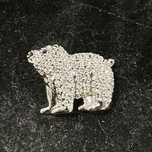 Mini Swarovski polar bear pin